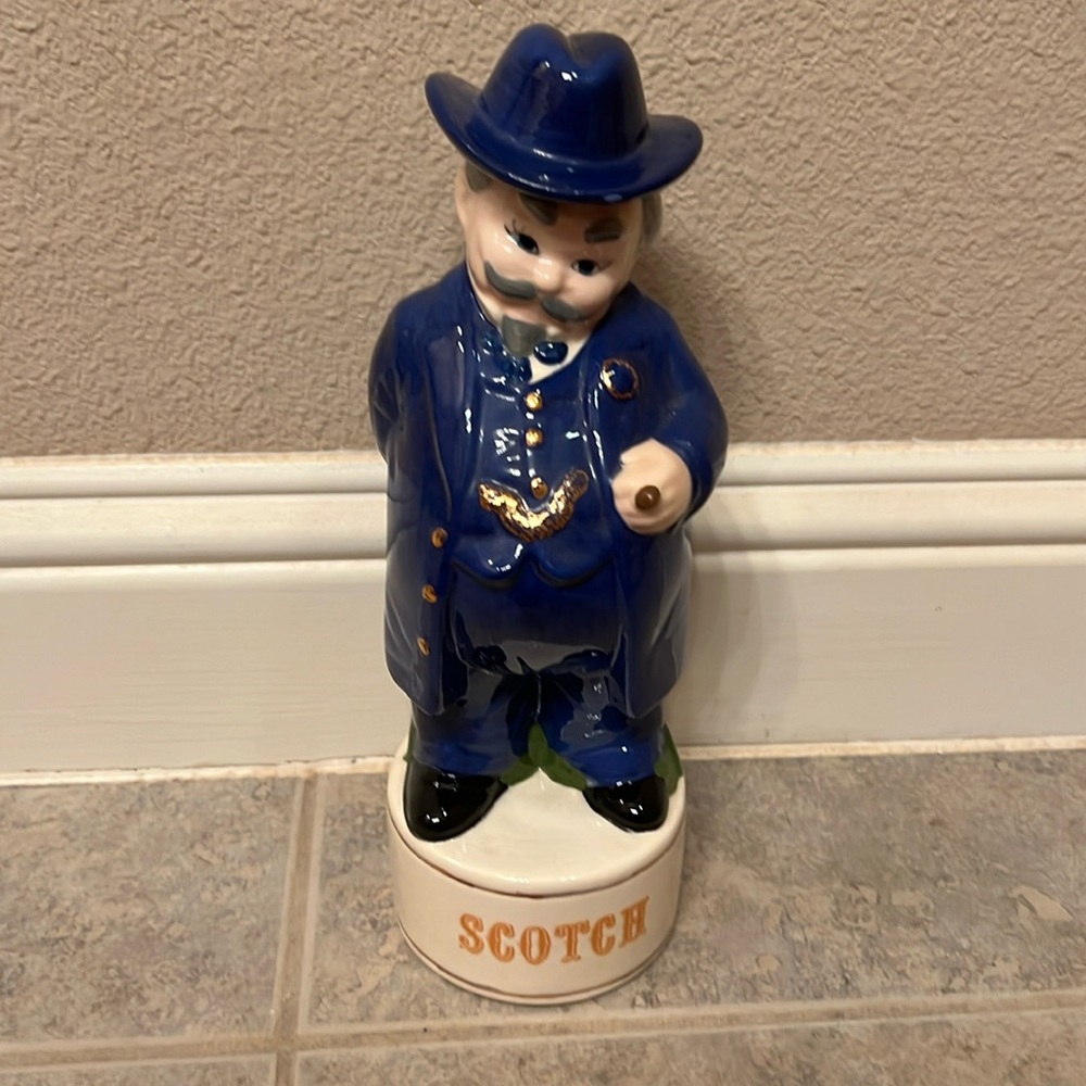 Scotch Stein, ceramic and hand painted, good condition, approximately 12”